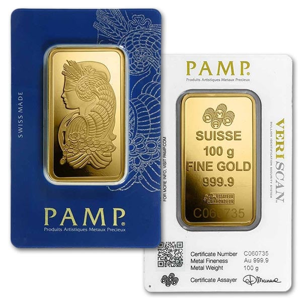 100 Gram Gold Bullion