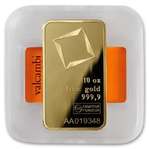 10oz Valcambi Gold Bar - minted